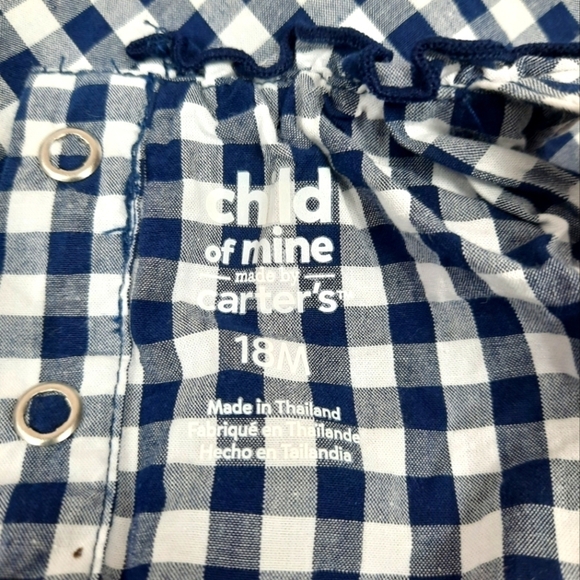 Carter's Navy‎ and White Gingham Smocked Sundress Size 18 Months Girl - Picture 6 of 6